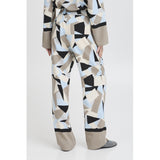b.young B.YOUNG Damen Hose BYFAVIA Pant Humus Blocks