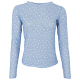 Black Colour BCANNIE Damen-Mesh in BLACK COLOUR Blouse Lt. Blue Dot