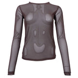 Black Colour BLACK COLOUR Damen Mesh BCANNIE Blouse Coffee