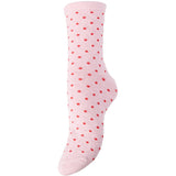 PIECES Damen strümpfe PCSEBBY Socks Flushing Pink SMALL DOTS IN FLAME SCARLET
