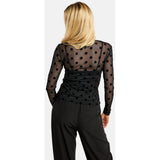 Liberté LIBERTÈ Damen Mesh LS Blouse black big dot