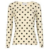 Liberté LIBERTÉ Damen bluse MESH Blouse IVORY BLACK BIG FLOCK DOT
