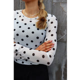 Liberté LIBERTÉ Damen bluse MESH Blouse WHITE BLACK BIG DOT