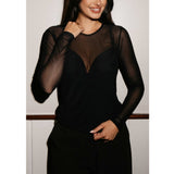 Liberté LIBERTÉ Damenn bluse MESH Blouse BLACK BLACK DIAMOND DOT