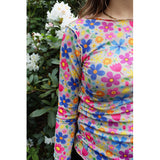 Liberté Liberté Damen Langarm-Mesh-Top 4086 Top FUNNY FLOWERS SAND