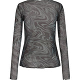 Liberté Liberté Damen Langarm-Mesh-Top 4086 Top Grey twist