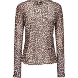 Liberté Liberté Damen Langarm-Mesh-Top 4086 Top Leopard