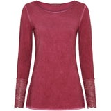 MARTA DU CHATEAU Marta Du Chateau Damen Bluse 11297 T-shirt long sleeves Bordeaux