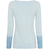 MARTA DU CHATEAU Marta Du Chateau Damen Bluse 11297 T-shirt long sleeves Denim Chiaro