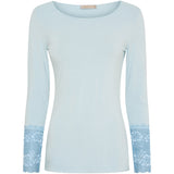 MARTA DU CHATEAU Marta Du Chateau Damen Bluse 11297 T-shirt long sleeves Denim Chiaro