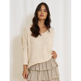MARTA DU CHATEAU Marta Du Chateau Damen Strickjacke MdcMille 18236 Restudsalg Beige