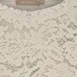 MARTA DU CHATEAU Marta du Chateau Damen Langarm-Spitzen-T-Shirt MdcMilley 7707 LS Tee Beige new