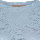 MARTA DU CHATEAU Marta du Chateau Damen Langarm-Spitzen-T-Shirt MdcMilley 7707 LS Tee Light blue