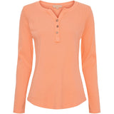 MARTA DU CHATEAU Marta du Chateau Damen Langarm T-Shirt MdcMagali 2553 Restudsalg Salmone