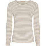 MARTA DU CHATEAU Marta du Chateau Damen Langarm T-shirt MdcNancy 6111 Restudsalg Beige/white