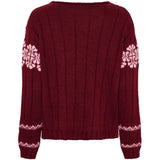MARTA DU CHATEAU Marta du Chateau Damen strickjacke MdcBruna 8154 Restudsalg Bordeaux/Pink