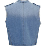 MARTA DU CHATEAU Marta du chateau Damen Weste MDCHOLIDAY 268678 Vest Denim