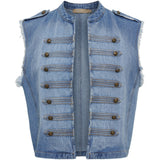 MARTA DU CHATEAU Marta du chateau Damen Weste MDCHOLIDAY 268678 Vest Denim
