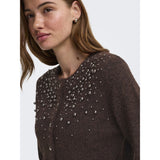 ONLY ONLY Damen Cardigan ONLMiggie Knit Coffee Bean Melange/Silver Metal Pearl