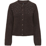 ONLY ONLY Damen Cardigan ONLMiggie Knit Coffee Bean Melange/Silver Metal Pearl