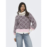 ONLY ONLY Damen Rollkragen Knit Birch Fig/Cyclamen