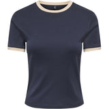 ONLY ONLY Damen T-Shirt ONLBINA T-shirt Night Sky Biscotfi contrast