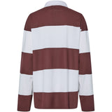PIECES PIECES Damen-Poloshirt PCFRIDA Restudsalg Tawny Port White