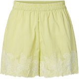 PIECES PIECES Damen Shorts PCGILIA Shorts Celery Green Embroidery edge