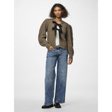 PIECES PIECES Damen Strick PCROW Restudsalg Morel Black woven bows