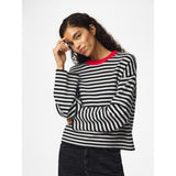 PIECES PIECES Damen strick PCJASSY Knit Black CLOUD DANCER + HIGH RISK RED NECK