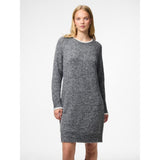 PIECES Pieces Damen Strickkleid PCIVY Restudsalg Medium Grey Melange Detail:WHITE CONTRAST