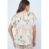 Sisters Point SISTERS POINT Damen Top EMILY Top Green Coral Graphic