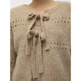 Vero Moda VERO MODA Damen Cardigan VMADELINA Restudsalg Silver Mink W. MELANGE