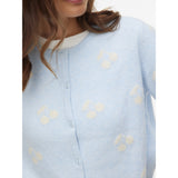 Vero Moda VERO MODA Damen Cardigan VMDoffy Cardigan Cashmere Blue W. WHITE CHERRIES