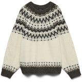 Vero Moda VERO MODA Damen Pullover VMJULIANA Pullover Birch Pattern CHOCLATE TORTE/SILVER MINK/BLACK