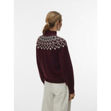 Vero Moda VERO MODA Damen Pullover VMKARLA Pullover Windsor Wine MELANGE W. BLACK + BIRCH
