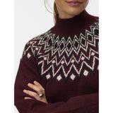 Vero Moda VERO MODA Damen Pullover VMKARLA Pullover Windsor Wine MELANGE W. BLACK + BIRCH