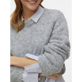Vero Moda VERO MODA Damen Pullover VMNOVAH Pullover Medium grey melange