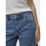 Vero Moda VERO MODA Damen Shorts VMTESS Shorts Medium Blue Denim HEART