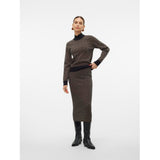 Vero Moda VERO MODA Damen Rock VMARIA Skirt Black W. SILVER MINK GRAFIC PRINT