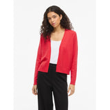 VILA VILA DAMEN STRICKJACKE VIRIL SHORT L/S KNIT CARDIGAN-NOOS Cardigan Hibiscus DARK MELANGE