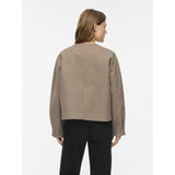 VILA VILA Damen Jacke VILALLY Jacket Dark Natural Melange