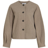 VILA VILA Damen Jacke VILALLY Jacket Dark Natural Melange