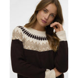 Vero Moda Vero Moda Damenstrick VMSIMONE Knit Chocolate Torte Detail:W. SILVER MINK + BIRCH