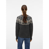 Vero Moda Vero Moda Damenstrick VMSIMONE Knit Dark Grey Melange Detail:W. BIRCH + ROSE