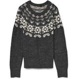 Vero Moda Vero Moda Damenstrick VMSIMONE Knit Dark Grey Melange Detail:W. BIRCH + ROSE
