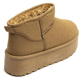 SHOES Agathe Damen Teddy Winterstiefel 8906 Restudsalg Camel