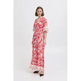 b.young B.YOUNG Damenkleid BYJASMINA Restudsalg Flame Scarlett Eth Mix