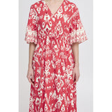 b.young B.YOUNG Damenkleid BYJASMINA Restudsalg Flame Scarlett Eth Mix