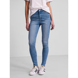 PIECES Damen Jeans PCHIGHFIVE Restudsalg Light Blue Denim